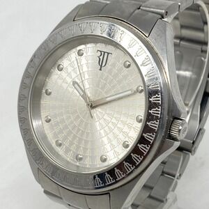 Randy Jackson Timepieces Mens Watch 48mm Silver Tone Swiss Parts New Battery